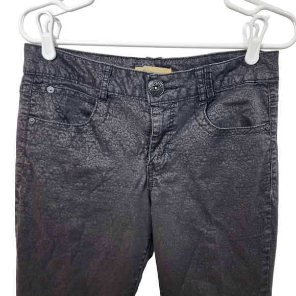 Democracy Jeans Womens 10 Justice Jegging Black Fleur De Lis Pattern Stretch - Picture 4 of 8